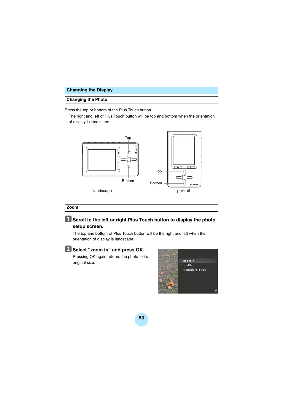 Changing the display | Toshiba Portable MP3 Player User Manual | Page 53 / 102