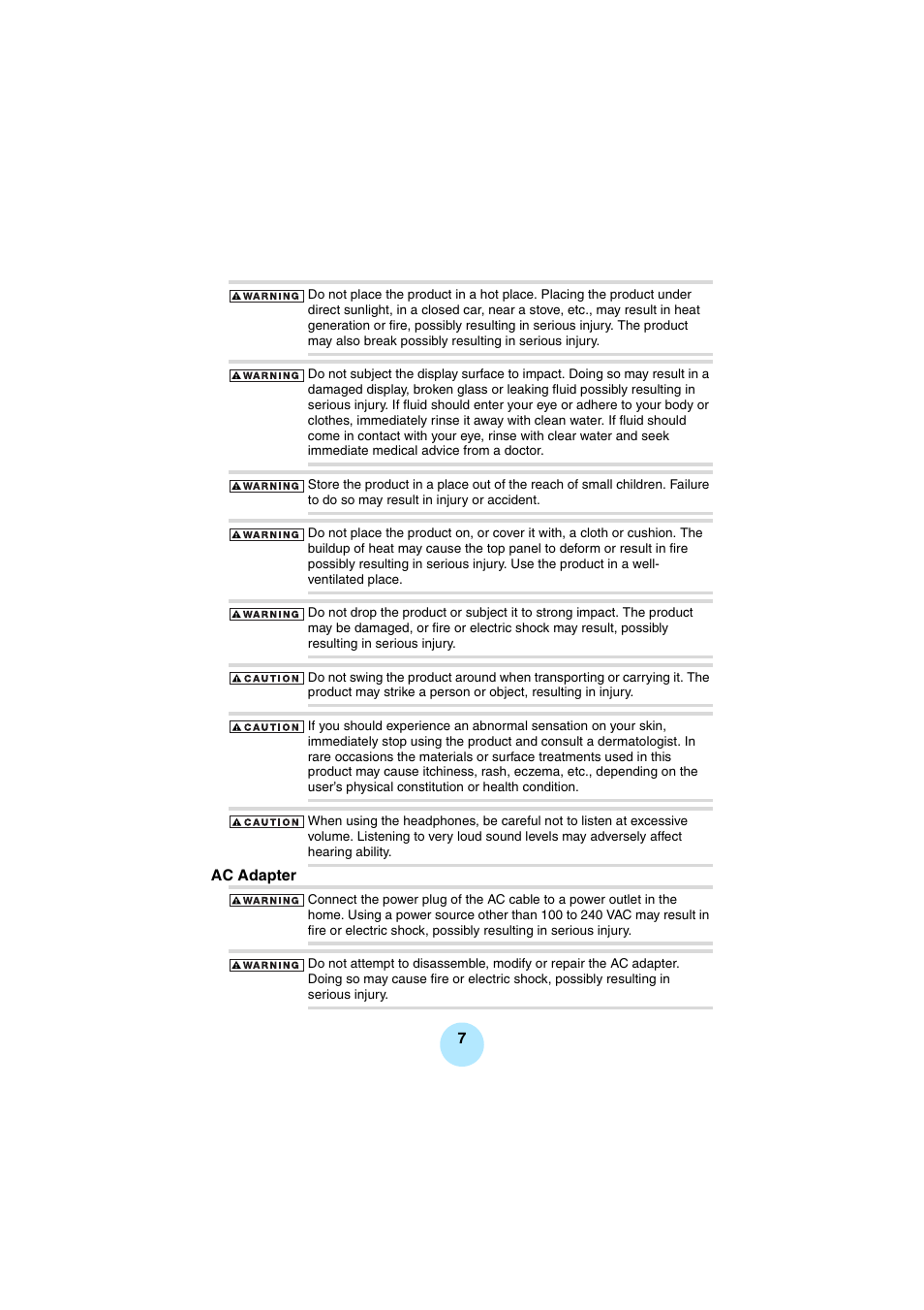 Toshiba Portable MP3 Player User Manual | Page 7 / 102