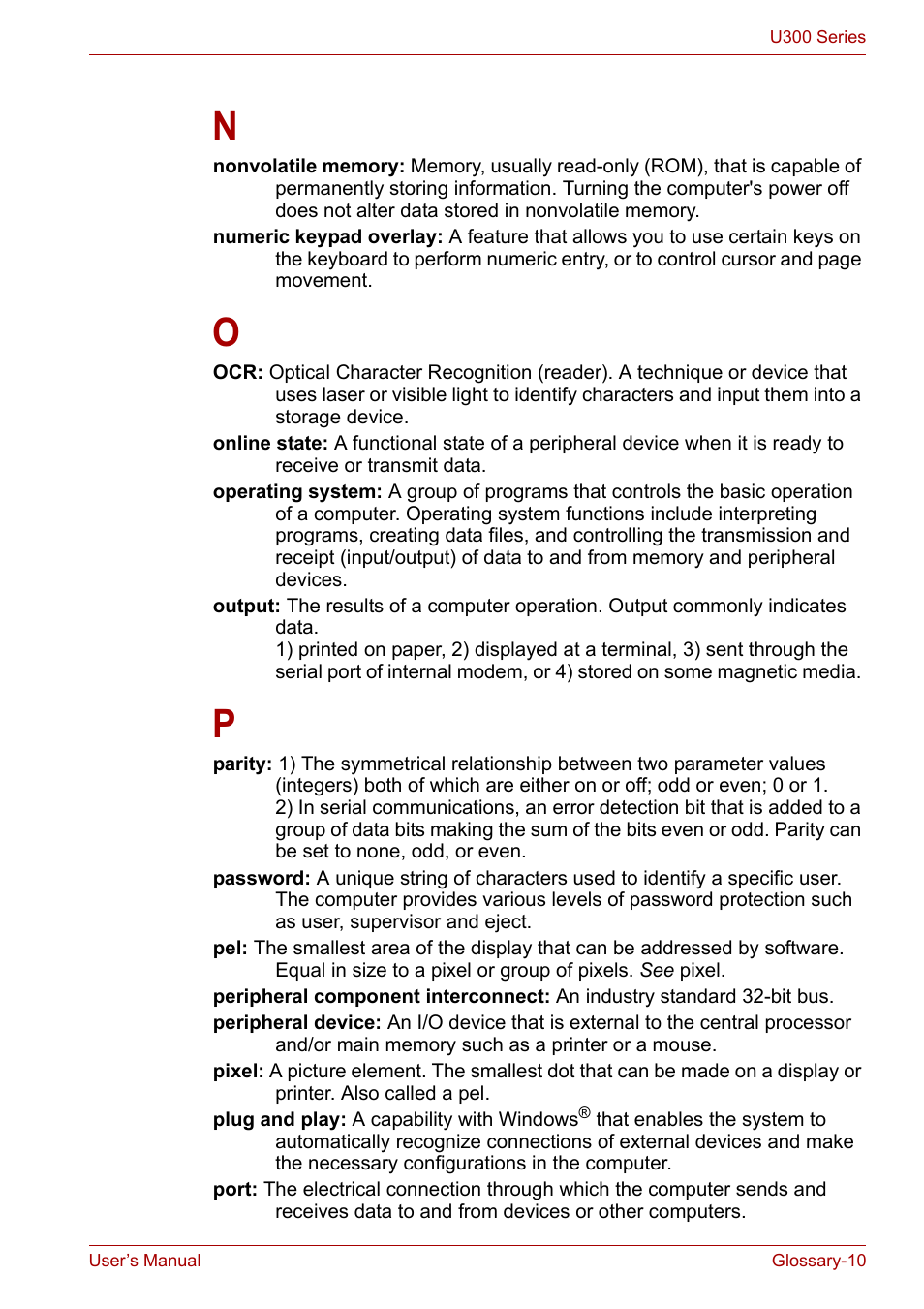 Toshiba U300 Series PSA50 YXT User Manual | Page 142 / 147