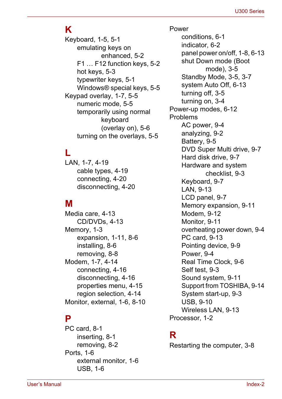 Toshiba U300 Series PSA50 YXT User Manual | Page 146 / 147