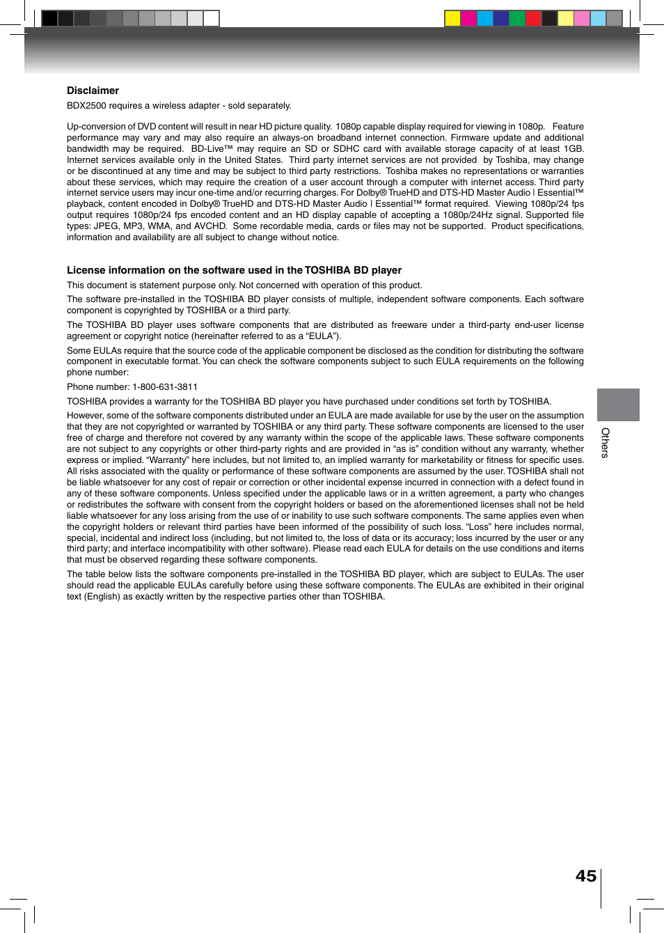 Toshiba BDX2500KU User Manual | Page 45 / 60