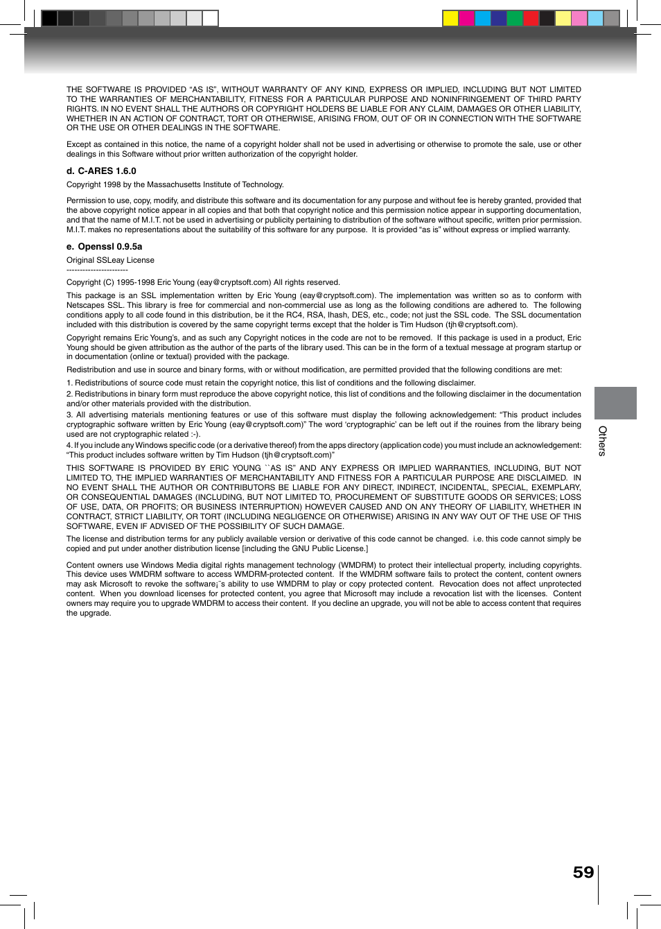 Toshiba BDX2500KU User Manual | Page 59 / 60