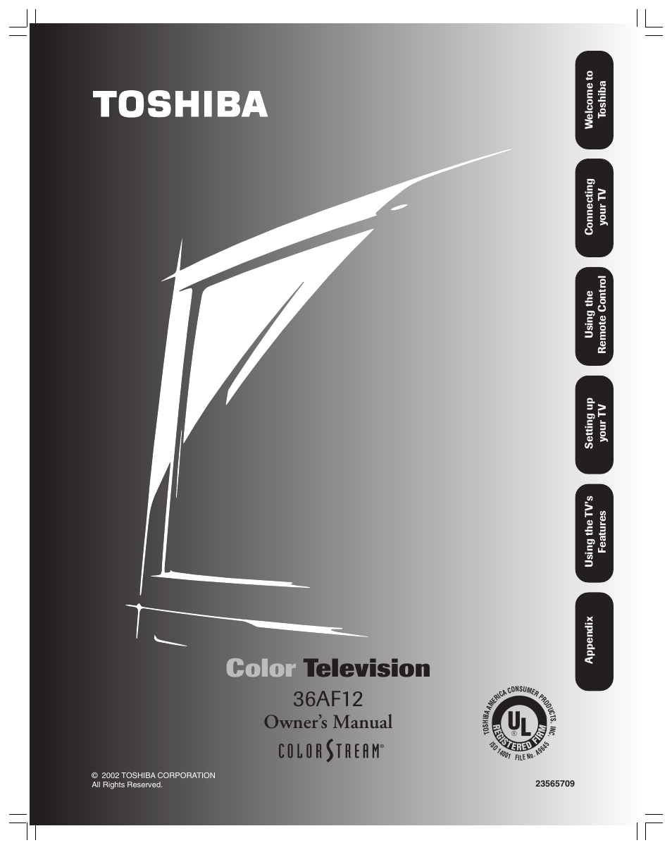 Toshiba 36AF12 User Manual | 41 pages