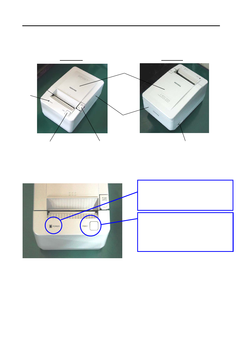 Appearance, 1 front/rear view, 2 led and feed button | Toshiba Remote Receipt Printer TRST-A15 Series User Manual | Page 10 / 32