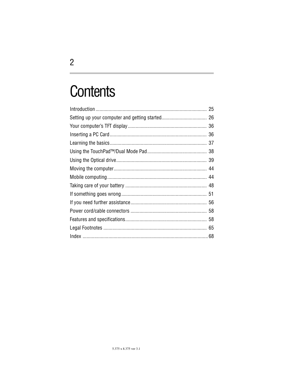 Toshiba Satellite A100/A105 User Manual | Page 2 / 72