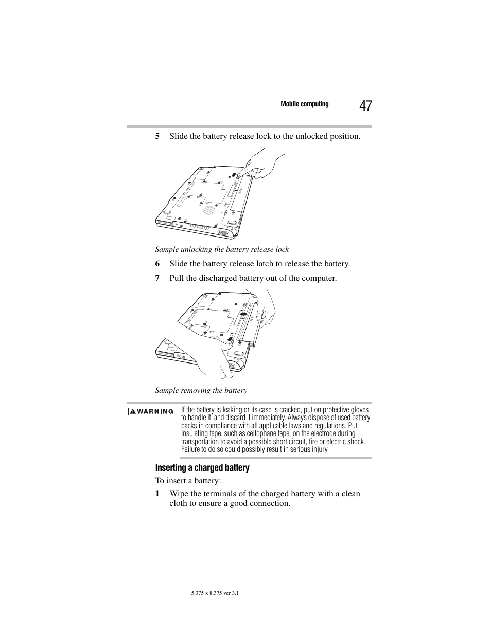 Toshiba Satellite A100/A105 User Manual | Page 47 / 72