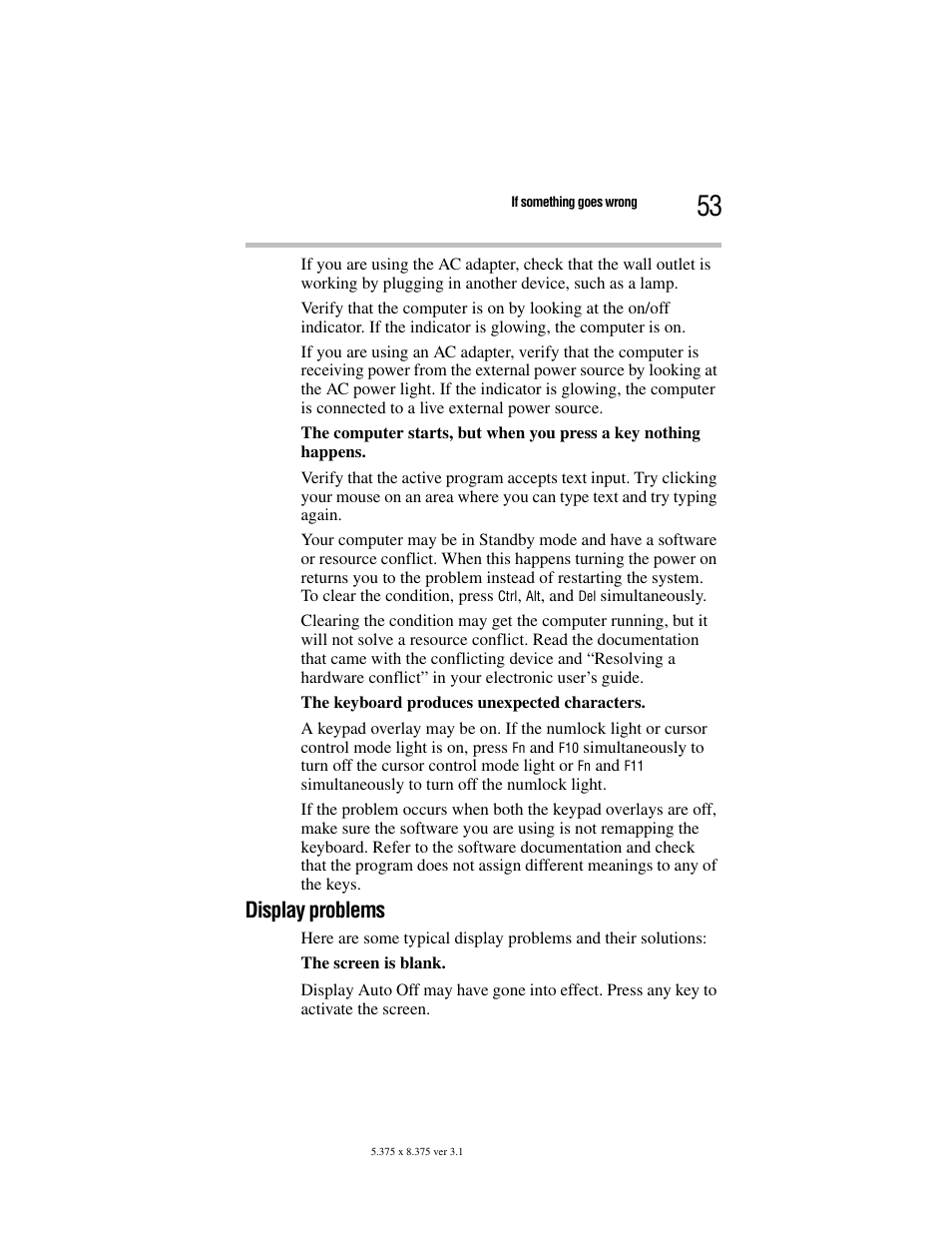 Display problems | Toshiba Satellite A100/A105 User Manual | Page 53 / 72