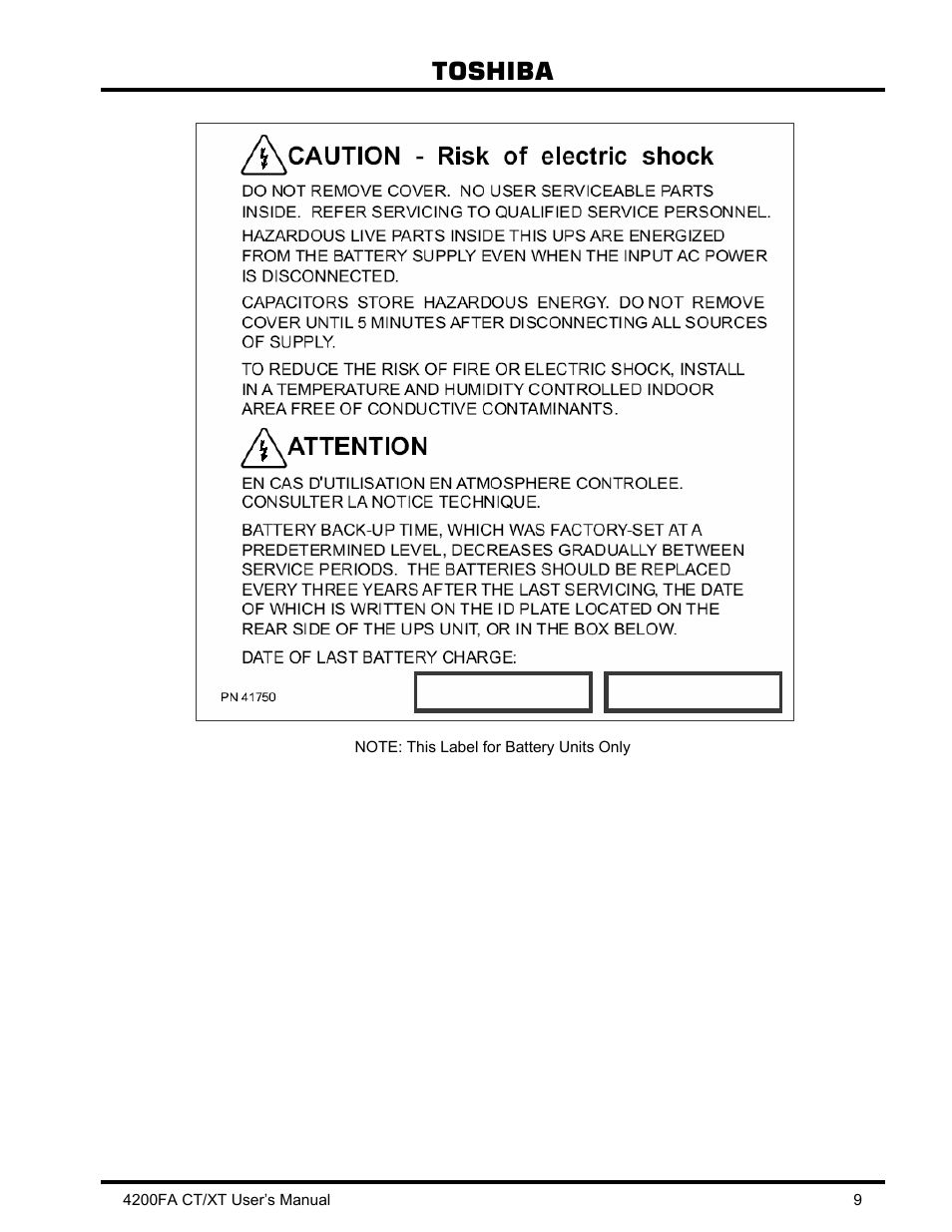 Toshiba | Toshiba 4200FA CT/XT User Manual | Page 10 / 68