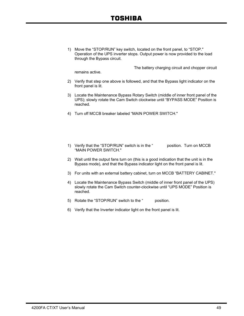 Toshiba | Toshiba 4200FA CT/XT User Manual | Page 50 / 68