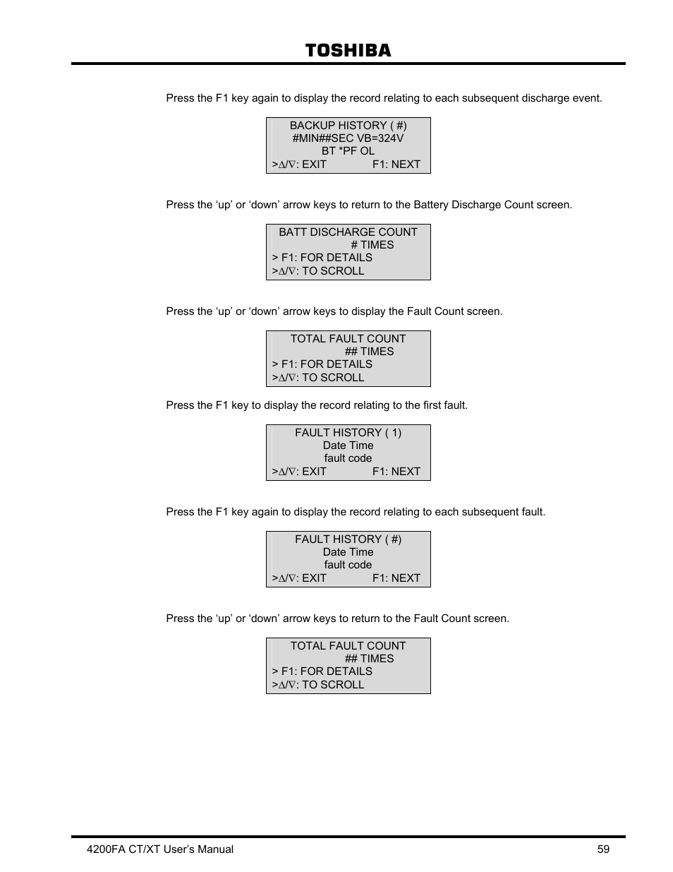 Toshiba | Toshiba 4200FA CT/XT User Manual | Page 60 / 68