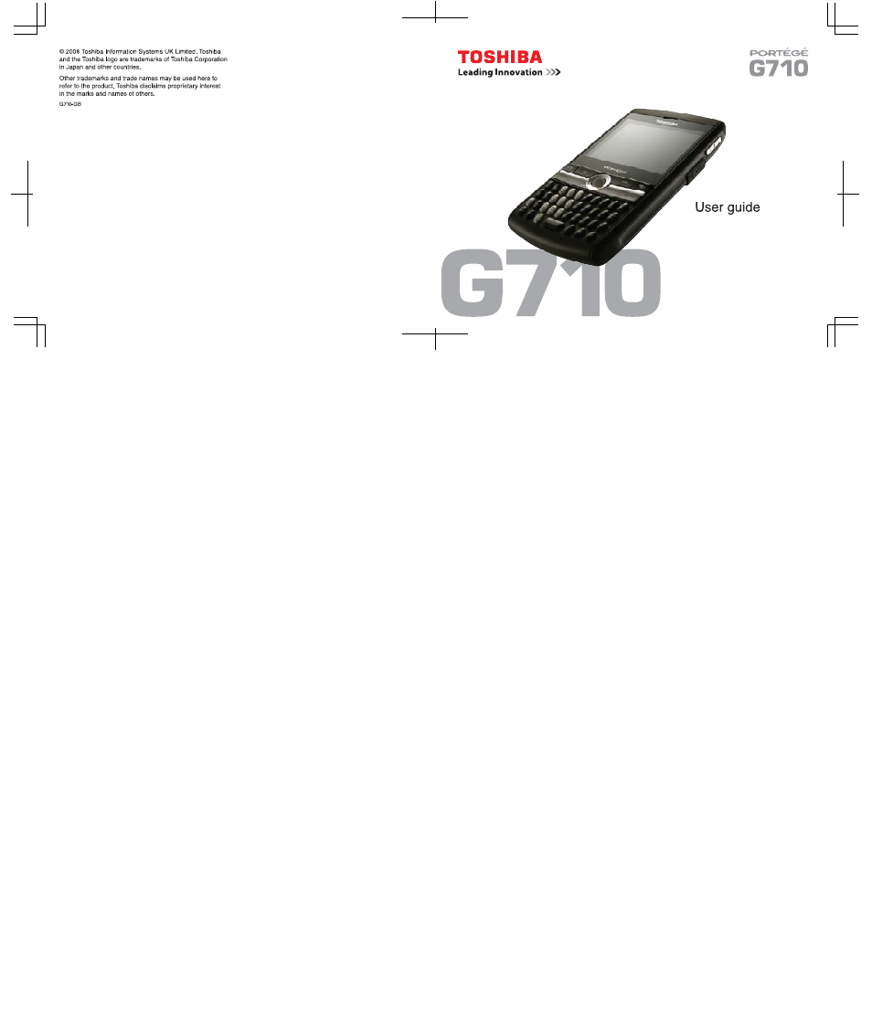 Toshiba Portege G710 User Manual | 140 pages