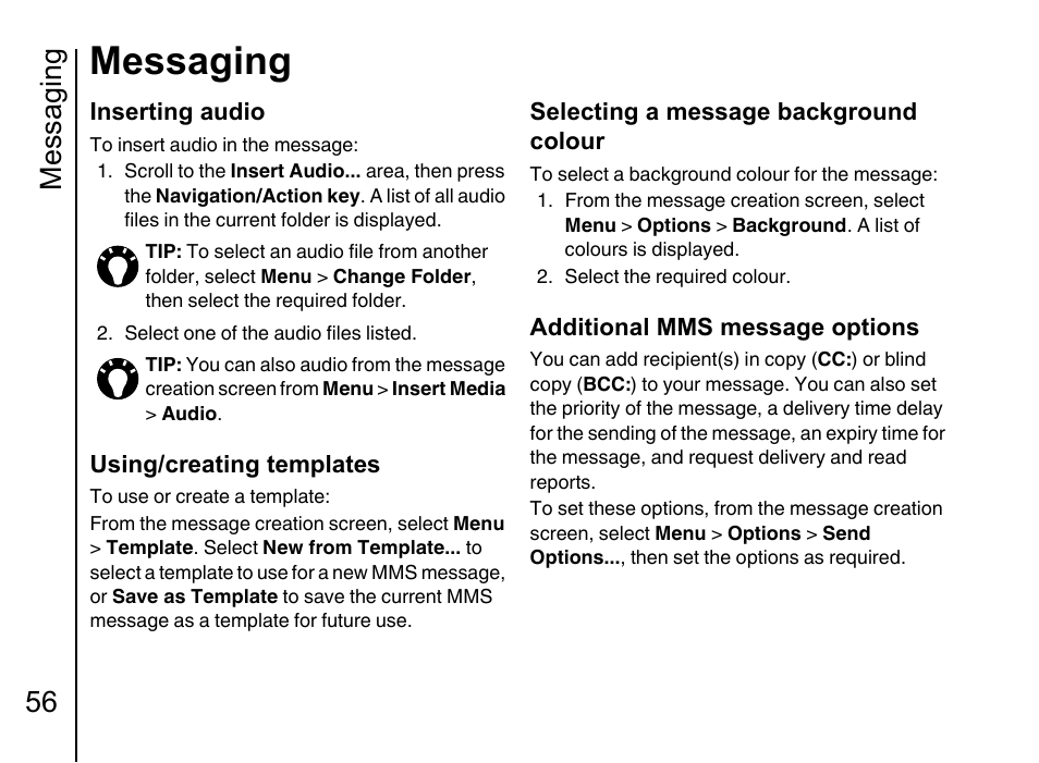 Messaging, Messaging 56 | Toshiba Portege G710 User Manual | Page 57 / 140