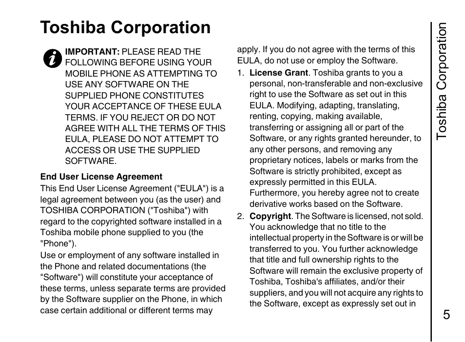 Toshiba corporation 5, Toshiba corporation | Toshiba Portege G710 User Manual | Page 6 / 140