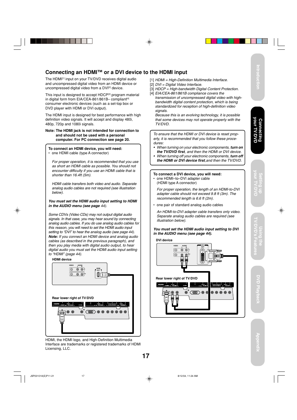 Toshiba 23HLV84 User Manual | Page 17 / 68
