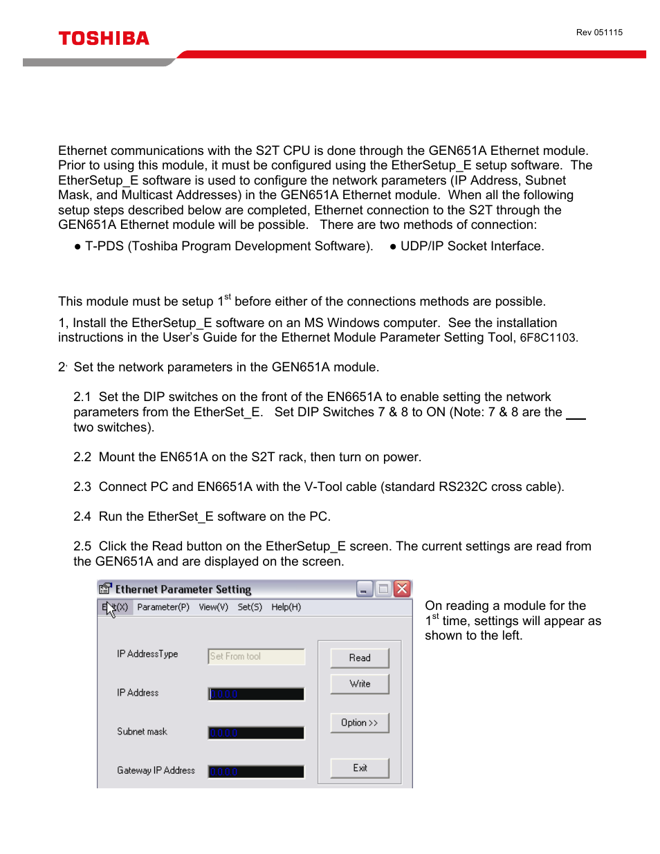 Toshiba S2T User Manual | 8 pages