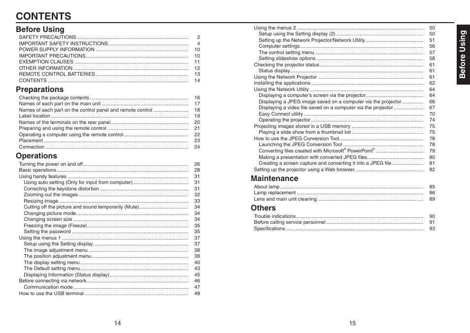 Toshiba TDP-EX20 User Manual | Page 8 / 50