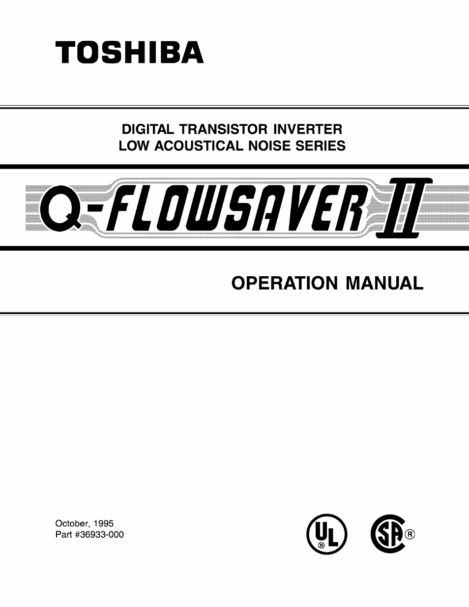Toshiba Q-Flowsaver II User Manual | 107 pages