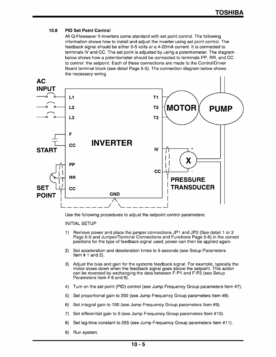Toshiba, 8 pid set point control | Toshiba Q-Flowsaver II User Manual | Page 58 / 107