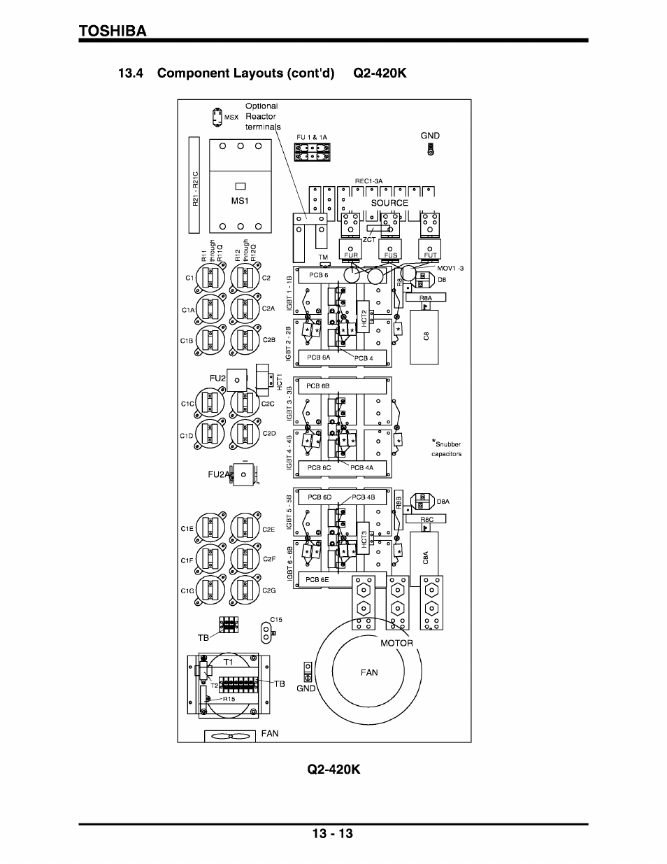 4 component layouts (cont'd) q2-420k, Q2-420k, Toshiba | Toshiba Q-Flowsaver II User Manual | Page 81 / 107