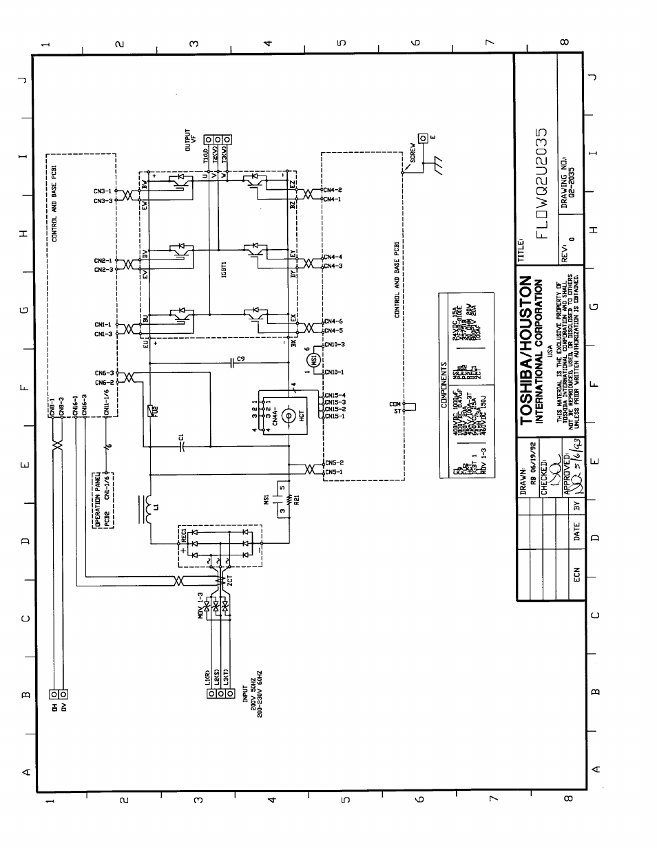 International corporation, Toshiba/houston, Bd h | Toshiba Q-Flowsaver II User Manual | Page 83 / 107