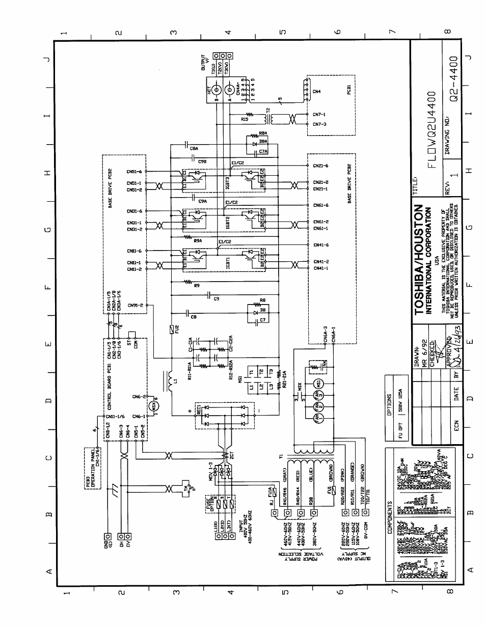 Toshiba/houston, Fldwq2u4400, Q2-4400 | International corporation | Toshiba Q-Flowsaver II User Manual | Page 98 / 107