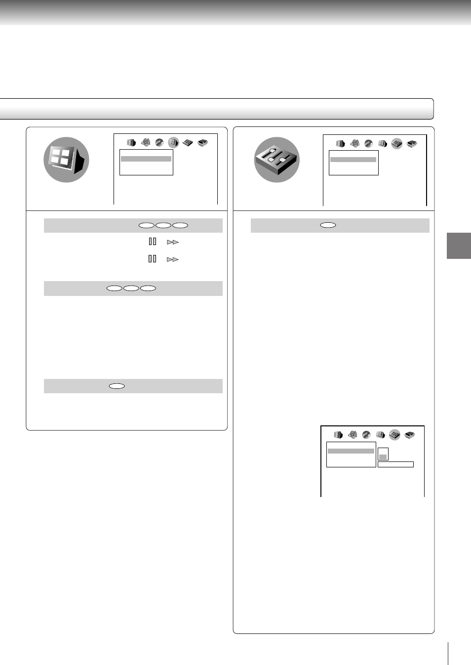 On-screen displays, Background, Screen saver | Parental lock, Function setup | Toshiba SD-310V User Manual | Page 50 / 59