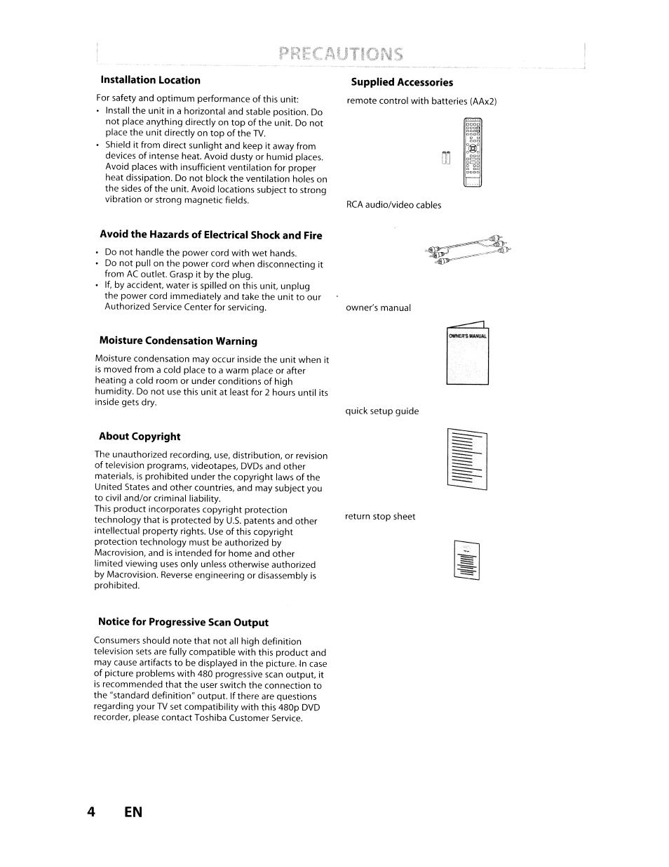 Toshiba D-VR610KU User Manual | Page 4 / 117