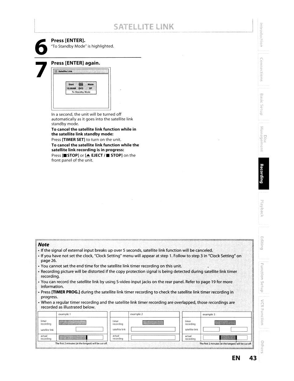Press [enter, Press [enter] again | Toshiba D-VR610KU User Manual | Page 43 / 117