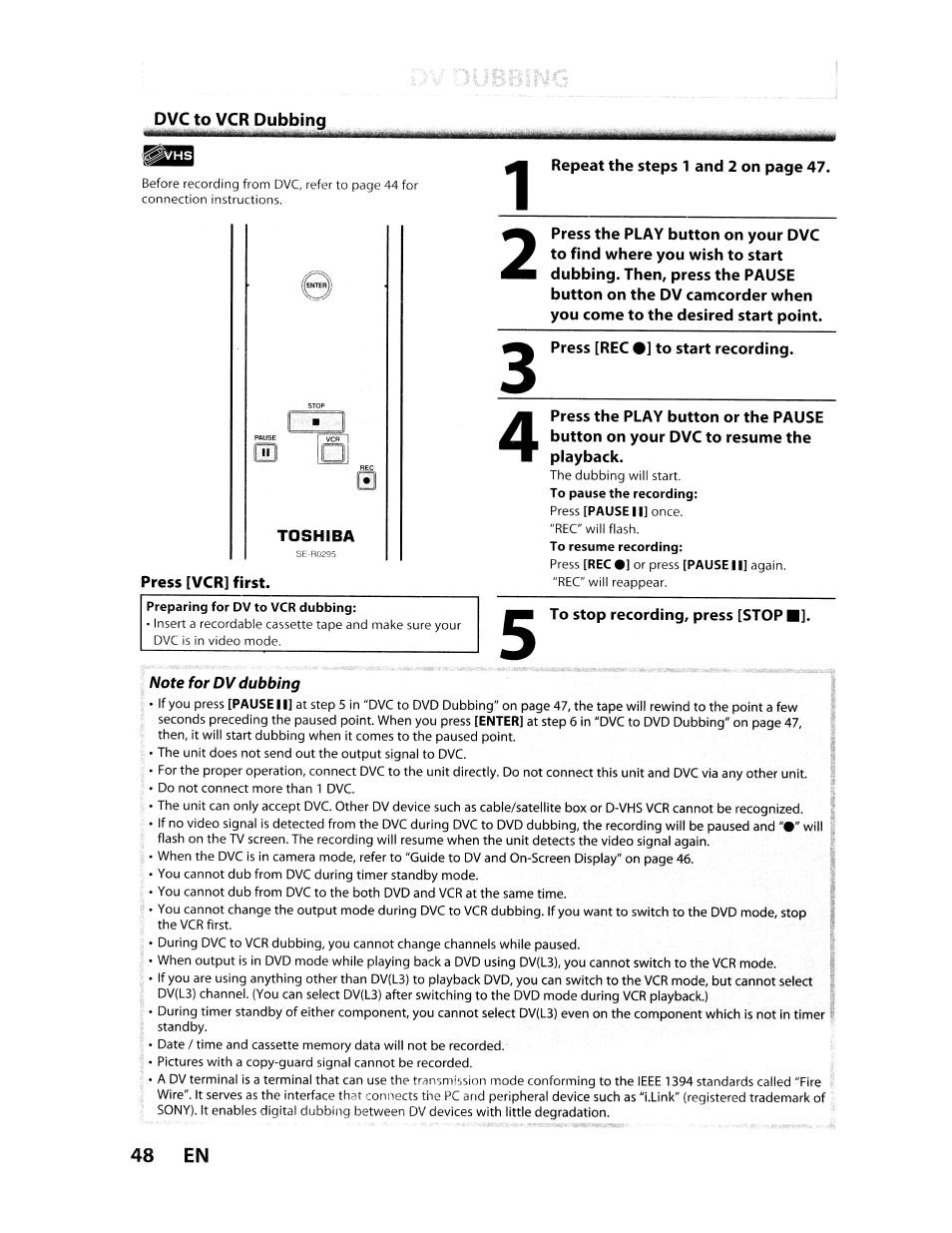 Toshiba | Toshiba D-VR610KU User Manual | Page 48 / 117