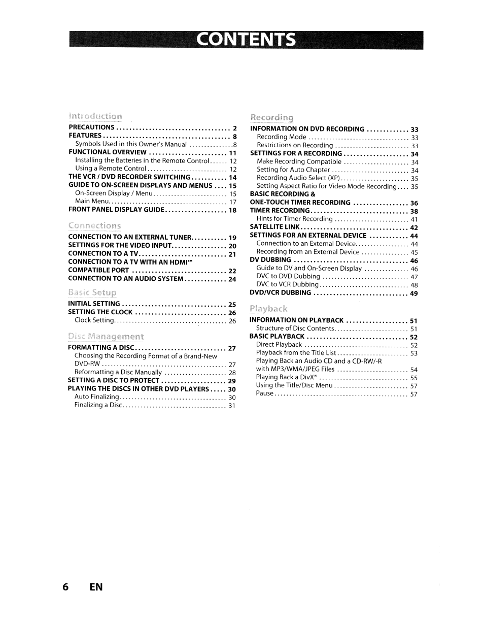 Toshiba D-VR610KU User Manual | Page 6 / 117