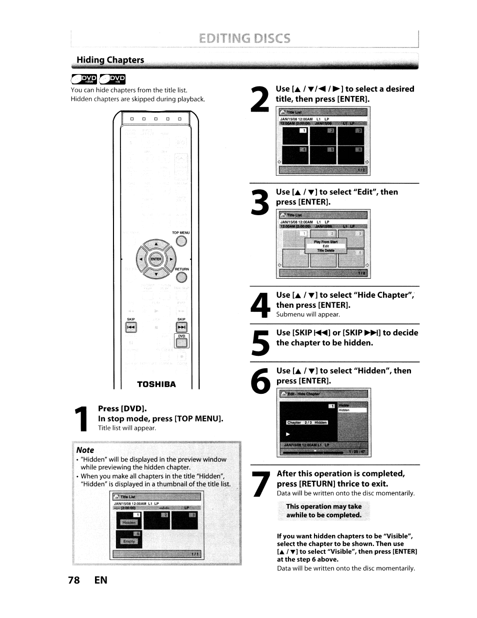 Toshiba D-VR610KU User Manual | Page 78 / 117