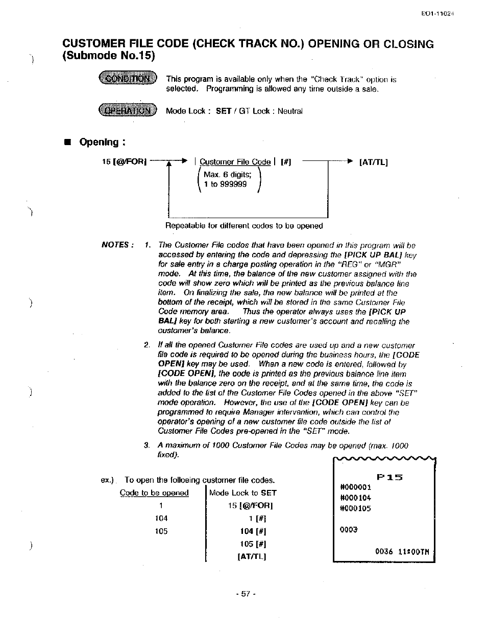 Opening | Toshiba TEC MA-1600-100 User Manual | Page 127 / 157