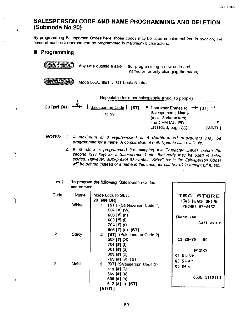 Tec store | Toshiba TEC MA-1600-100 User Manual | Page 129 / 157