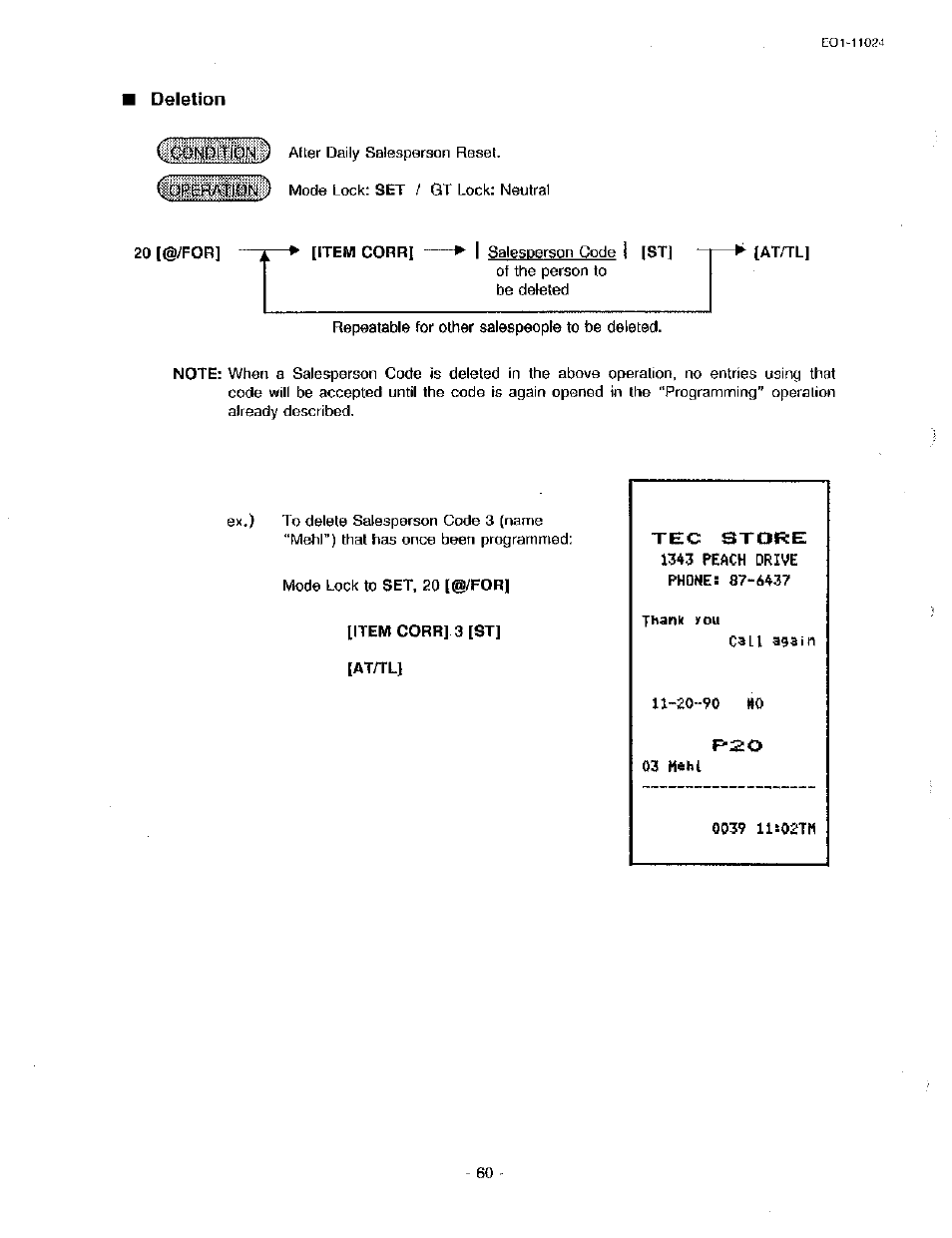 Deletjon | Toshiba TEC MA-1600-100 User Manual | Page 130 / 157