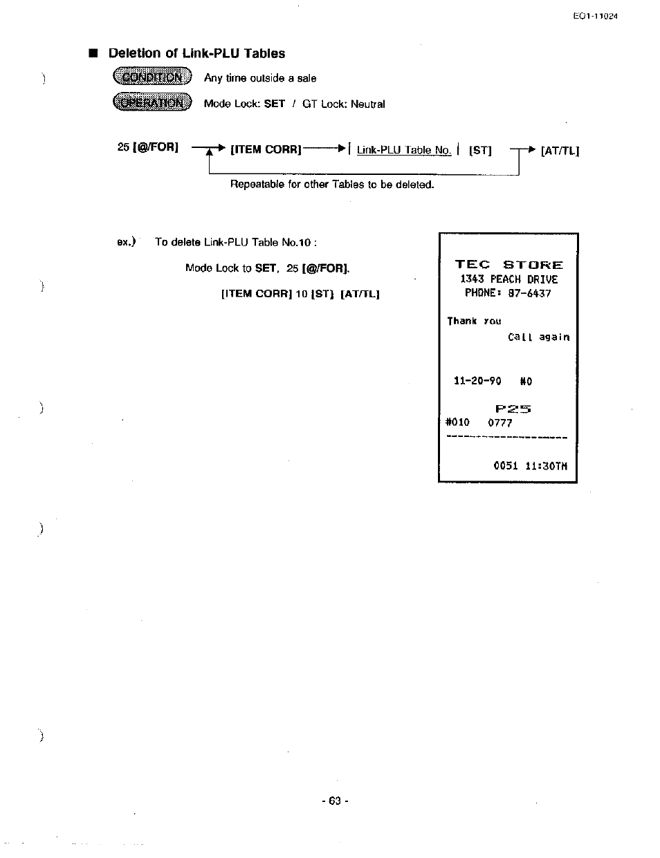 Deletion of link-plu tables | Toshiba TEC MA-1600-100 User Manual | Page 133 / 157