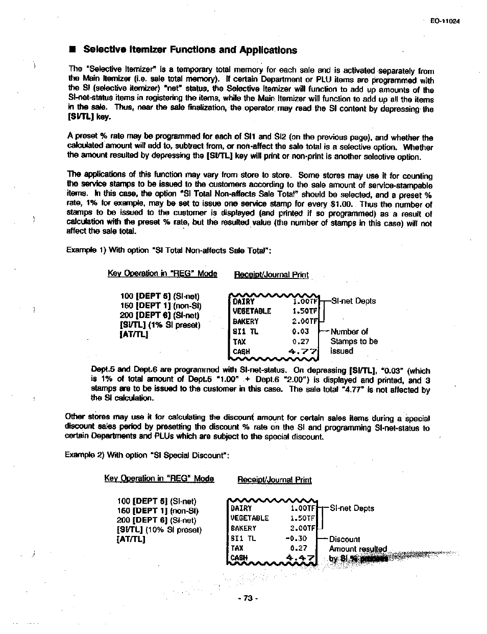 Selective itemizer functions and applications | Toshiba TEC MA-1600-100 User Manual | Page 143 / 157