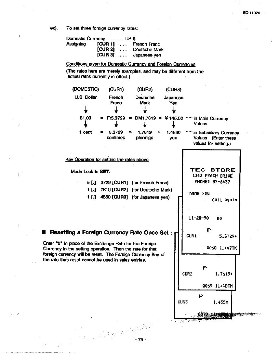 Resetting a foreign currency rate once set | Toshiba TEC MA-1600-100 User Manual | Page 145 / 157