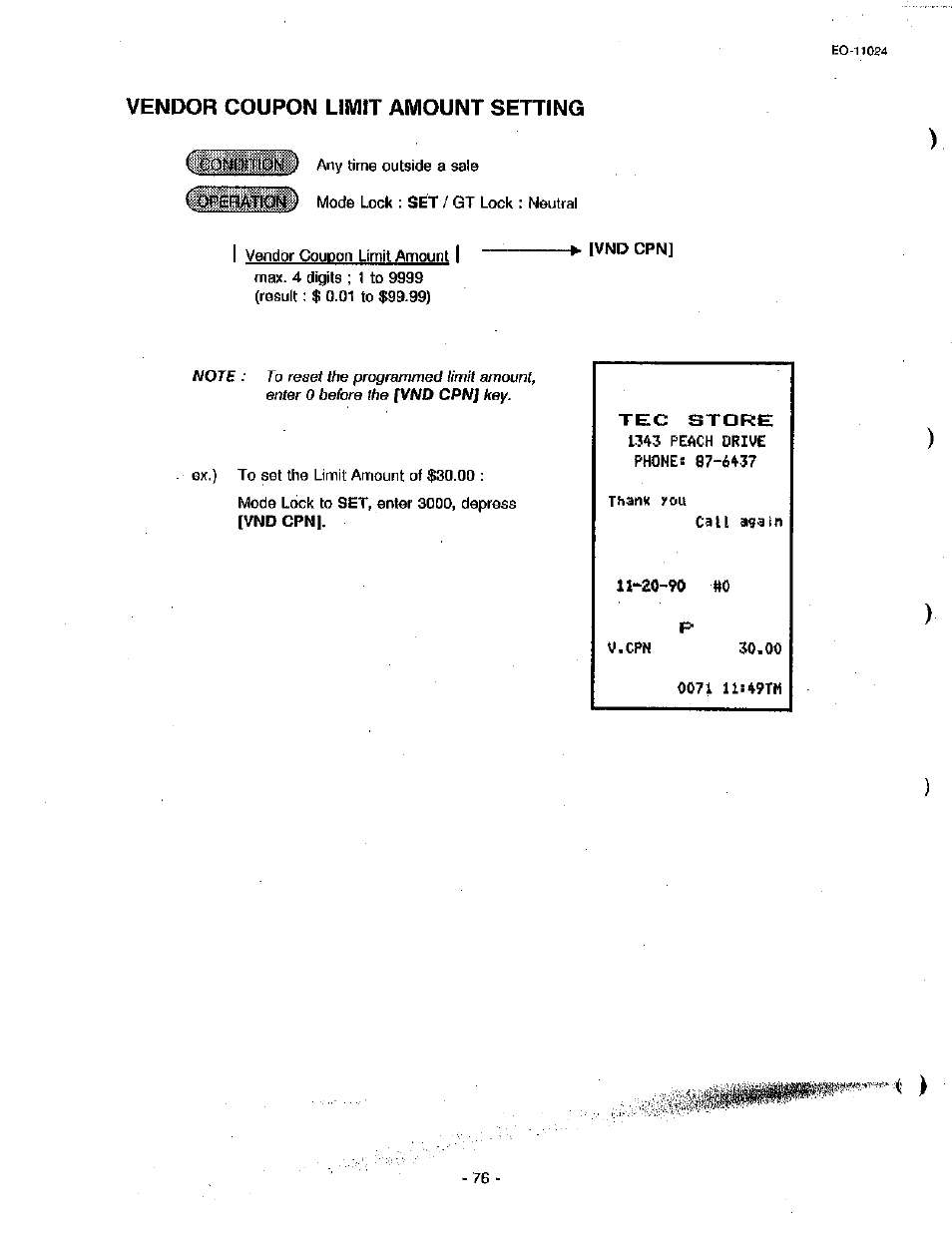 Vendor coupon limit amount setting i | Toshiba TEC MA-1600-100 User Manual | Page 146 / 157