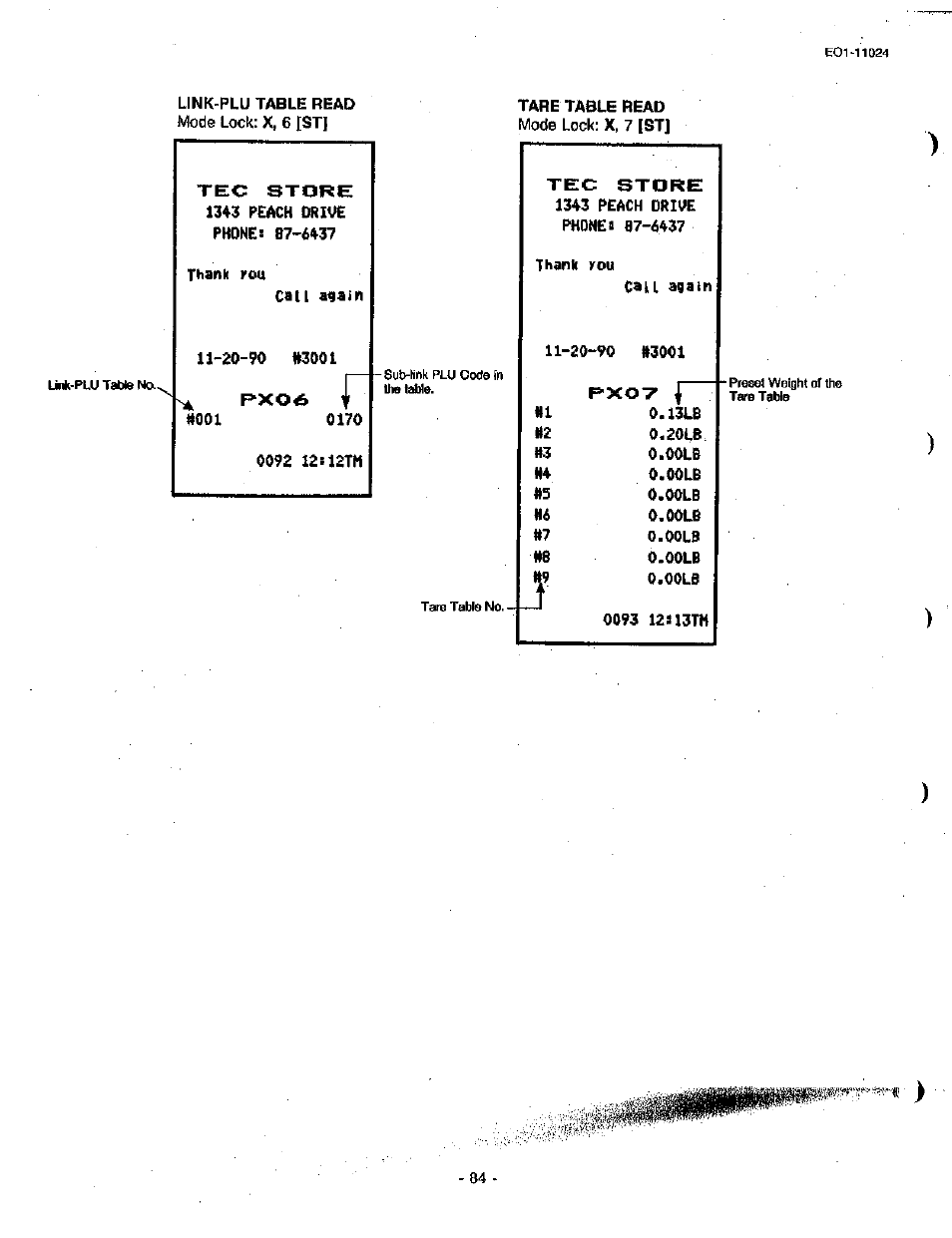 Call aaafn | Toshiba TEC MA-1600-100 User Manual | Page 154 / 157