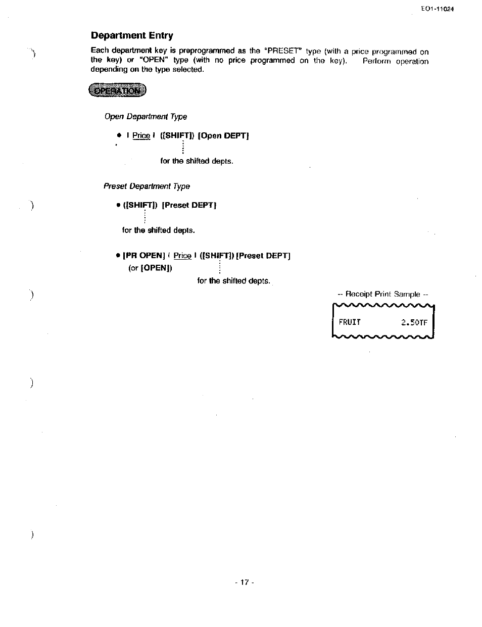 Department entry | Toshiba TEC MA-1600-100 User Manual | Page 23 / 157