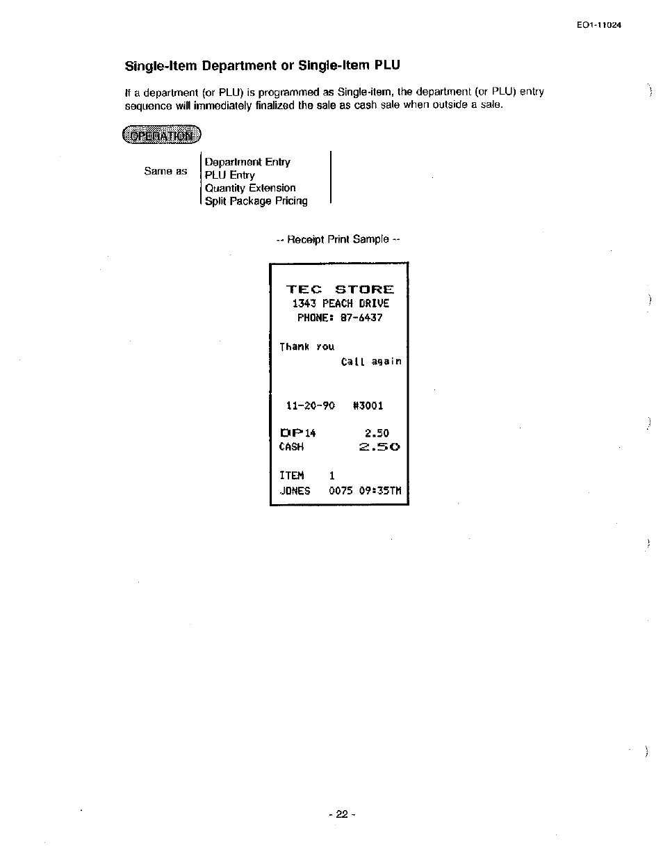 Single-item department or single-item plu | Toshiba TEC MA-1600-100 User Manual | Page 28 / 157