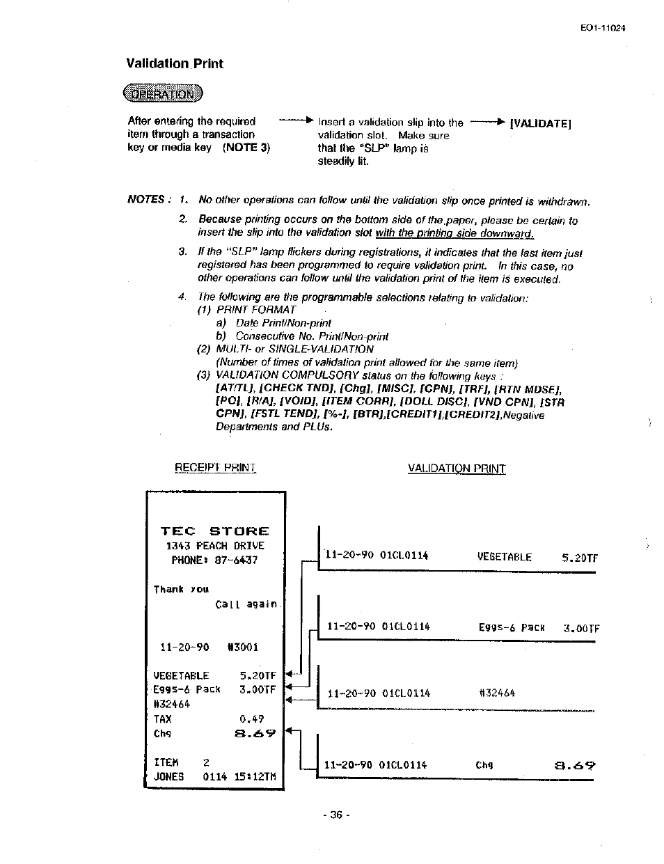 Validation print | Toshiba TEC MA-1600-100 User Manual | Page 42 / 157