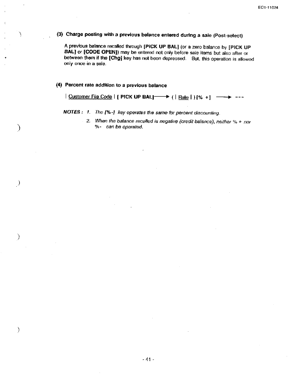 4) percent rate addition to a previous baiance | Toshiba TEC MA-1600-100 User Manual | Page 47 / 157