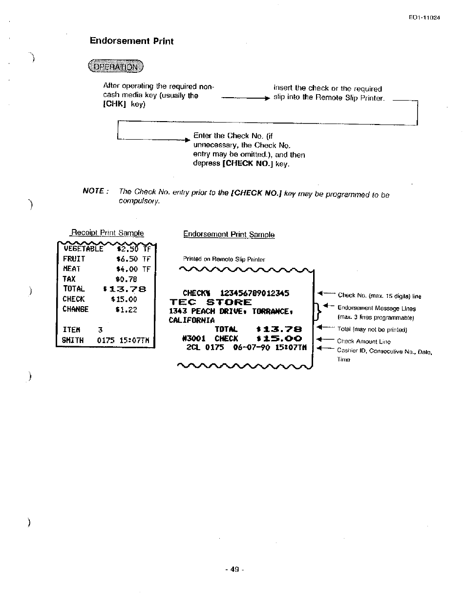 Endorsement print | Toshiba TEC MA-1600-100 User Manual | Page 57 / 157