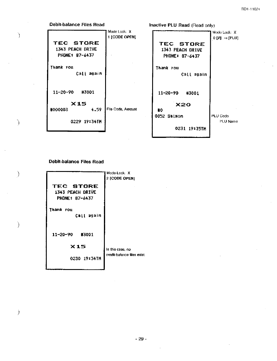 Tec store, X is xso, X is | Toshiba TEC MA-1600-100 User Manual | Page 99 / 157