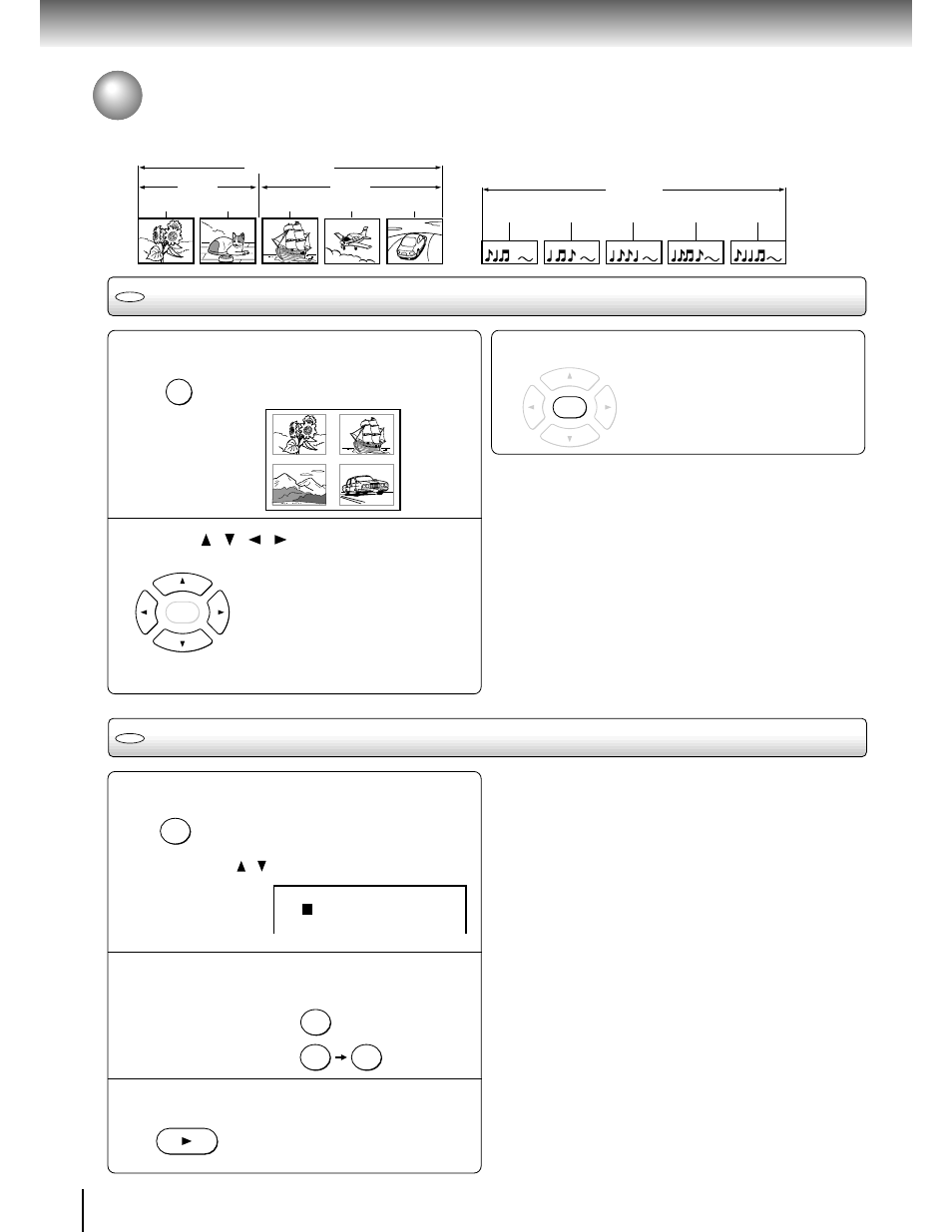 Locating a specific title, chapter, or track, Locating a title using the top menu, Locating a title by entering the title number | Toshiba SD-1600 User Manual | Page 24 / 46