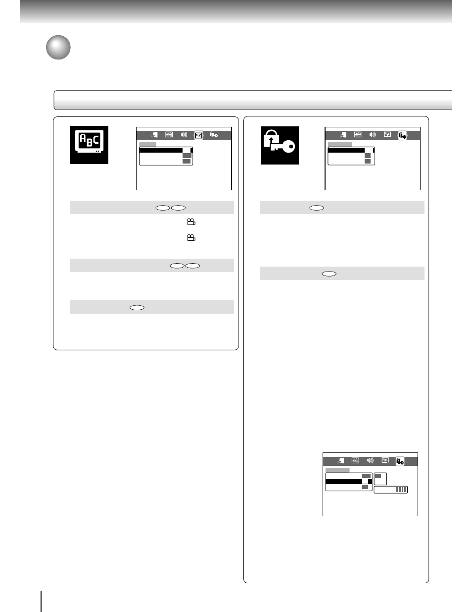 Customizing the function settings (continued), Setting details, Pause/still | Parental lock, On-screen displays, Osd background color, Screen saver, Display, Operation, Function setup | Toshiba SD-1600 User Manual | Page 40 / 46