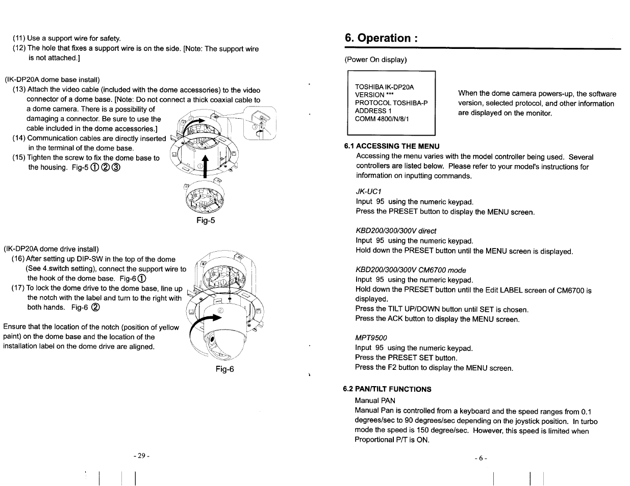 Operation | Toshiba IK-DP20A User Manual | Page 7 / 36