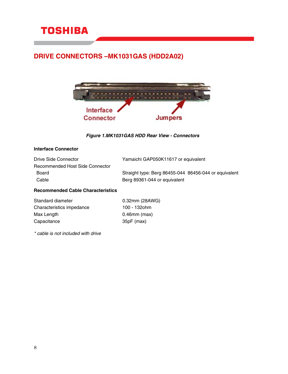 Drive connectors –mk1031gas (hdd2a02) | Toshiba HDD2A02 User Manual | Page 10 / 11