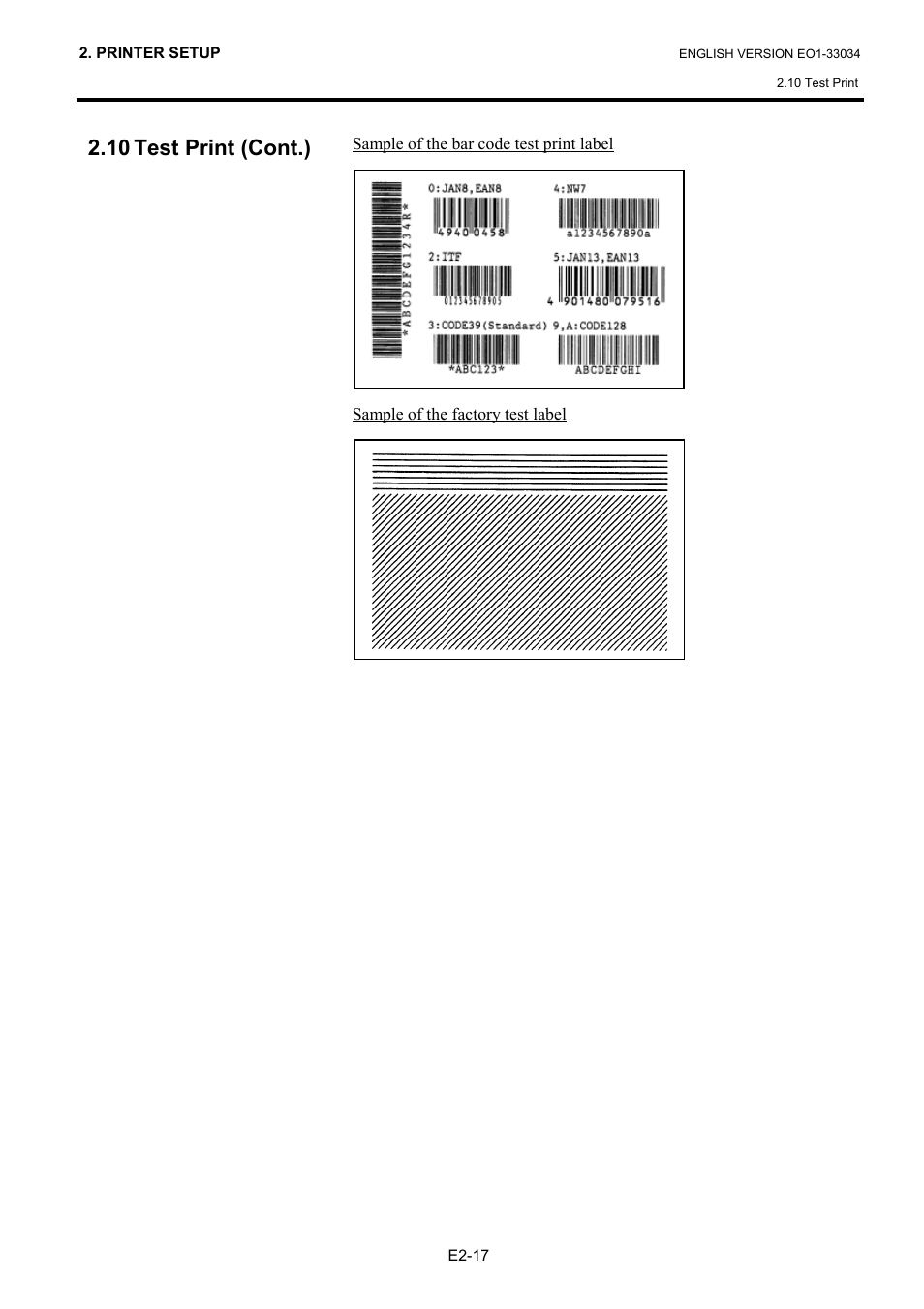 10 test print (cont.) | Toshiba B-SX4T Series User Manual | Page 27 / 54